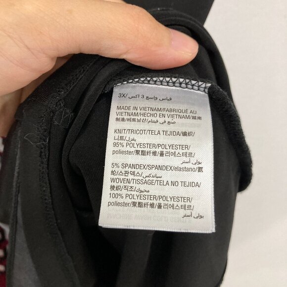 Alfani size 3X Black Multi Abstract Artsy Asymmetric Stretch Knit Top - Picture 8 of 11